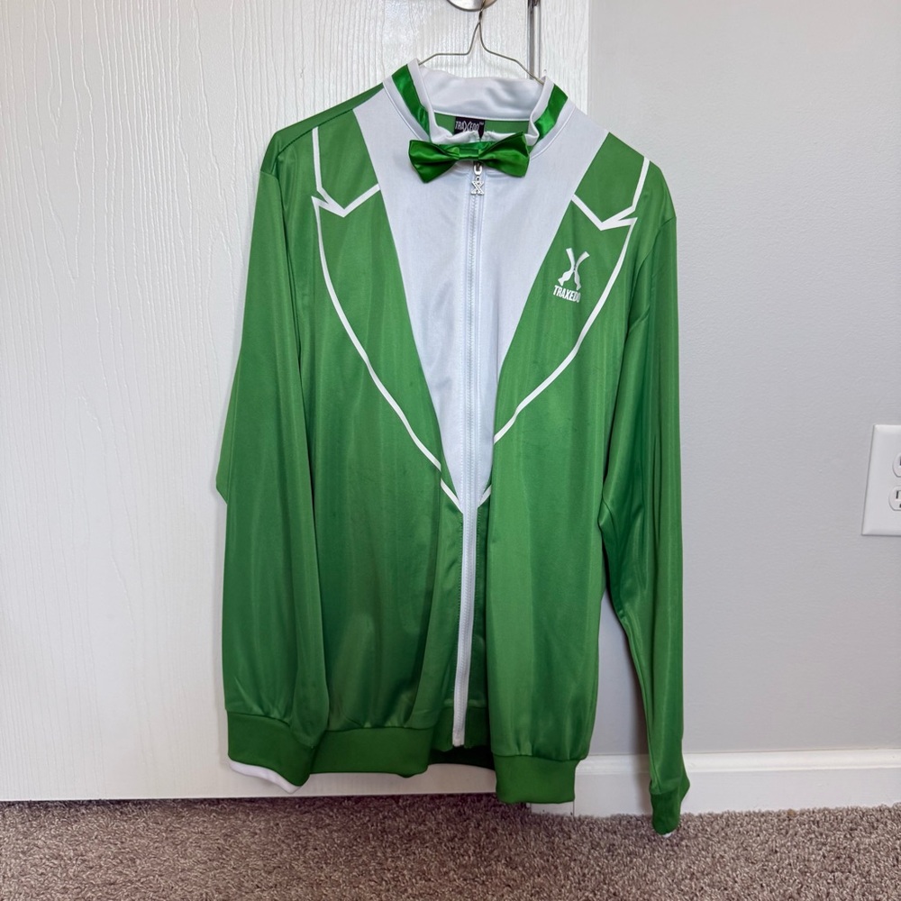 Green Traxedo St Patrick’s Day Two Piece Outfit with Bow Tie Men’s Large